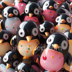 seamless Seamless 3D Inflated Glossy Penguin Toy PBR Texture with Multicolor Details texture 8k free download PBR