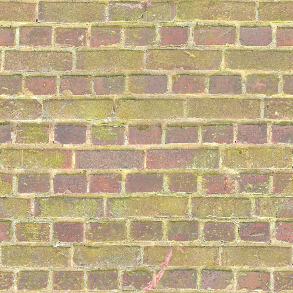 Seamless PBR brick texture with weathered details
