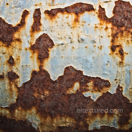 Rust Texture of Rusted Metal Surface with Cracked and Chipped Paint seamless Rust PBR texture
