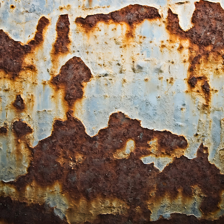 Rust of Rusted Metal Surface with Cracked and Chipped Paint seamless PBR texture preview