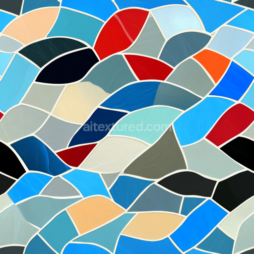 Seamless 3D Mosaic PBR Texture with Colorful Irregular Stone Tiles and Matte Finish texture preview