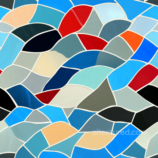Mosaic PBR Texture with Colorful Irregular Stone Tiles and Matte Finish seamless Mosaic PBR texture