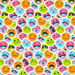 seamless Seamless 3D PBR Texture Featuring Colorful Cartoon Happy Face Pattern texture 8k free download PBR