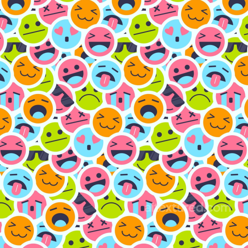 Featuring Colorful Cartoon Happy Face Pattern seamless Happy Face pattern PBR texture
