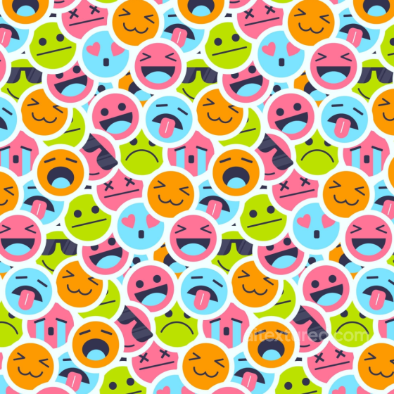Featuring Colorful Cartoon Happy Face Pattern Happy Face pattern texture preview