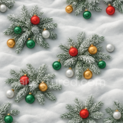 seamless Seamless 3d texture pbr 8k snow drifts frosted pine red baubles green baubles gold baubles white baubles texture 8k free download PBR