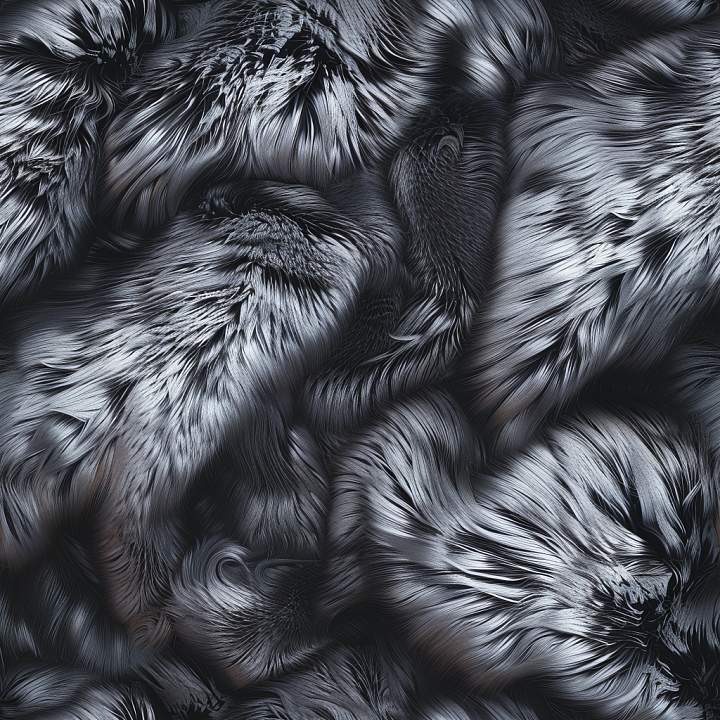 Glossy Black Synthetic Leather with Dynamic Flowing Grain seamless PBR texture preview