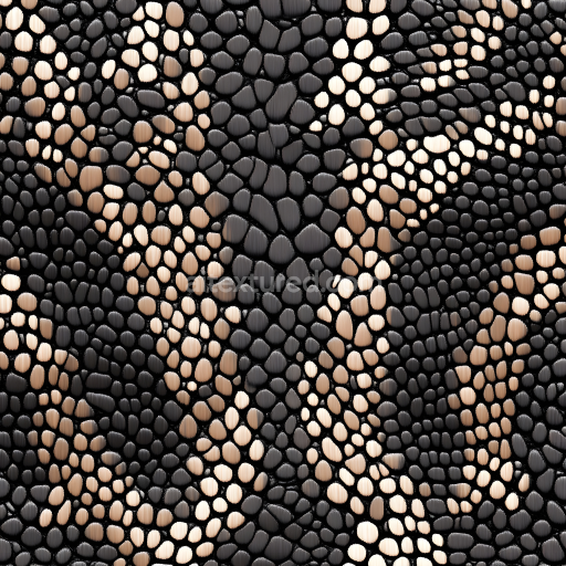 Seamless 3D PBR reptilian skin texture with organic pebble-like scales