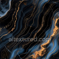 seamless Seamless 3D Glossy Black Marble PBR Texture with Gold and Blue Swirling Veins texture 8k free download PBR