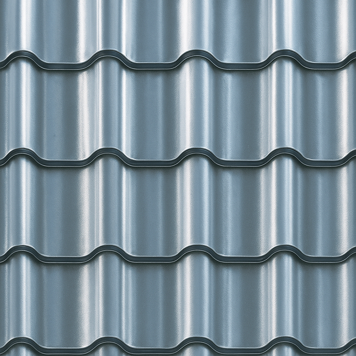 Shiny Metal Roofing seamless PBR texture preview