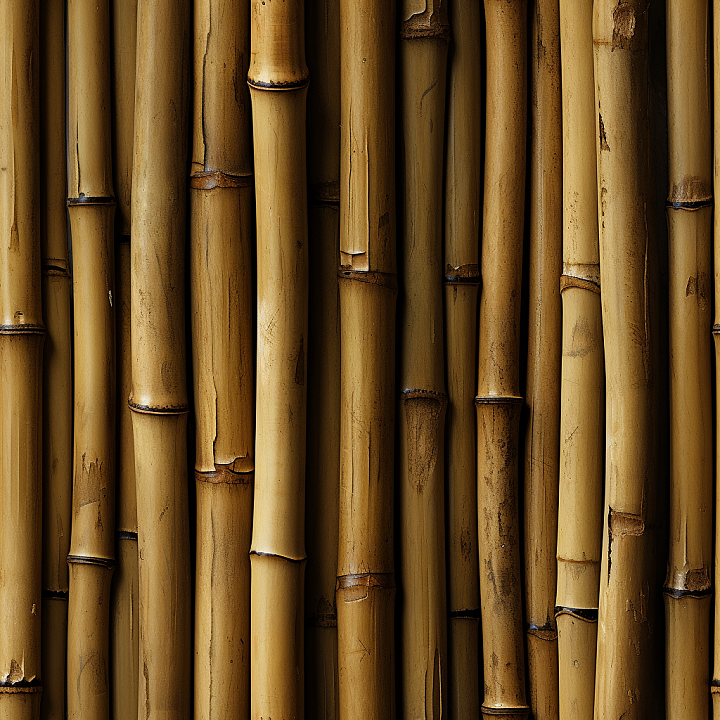 Natural Bamboo Culms with Node Details and Weathered Surface seamless PBR texture preview