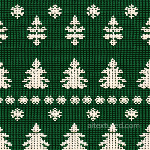 Knitted Green Christmas Digital Paper Texture with Tree Motifs seamless All Christmas Digital paper PBR texture