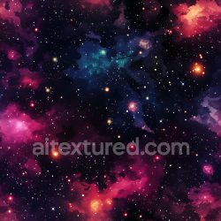 seamless Seamless 3D Space PBR Texture Featuring Colorful Nebula Clouds and Starfield texture 8k free download PBR