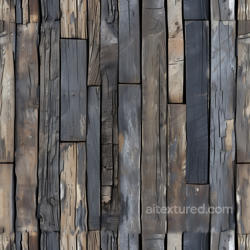 Weathered Burnt Wood Planks Seamless Texture with Cracks & Peeling seamless Wood PBR texture
