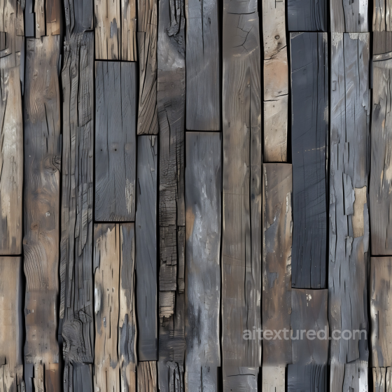 Weathered Burnt Wood Planks Seamless Texture with Cracks & Peeling Wood texture preview