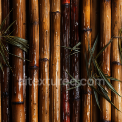 seamless Seamless 3D PBR Texture of Glossy Bamboo Culms in Dark Brown and Amber texture 8k free download PBR