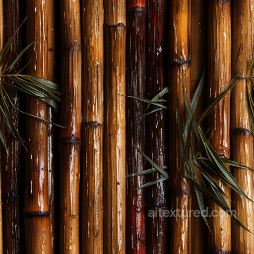 Glossy Bamboo Culms in Dark Brown and Amber Seamless Texture seamless Bamboo PBR texture