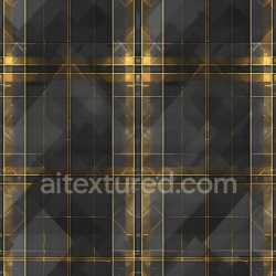 seamless Seamless 3D PBR Texture of Black and Gold Plaid Fabric with Shimmering Lines texture 8k free download PBR
