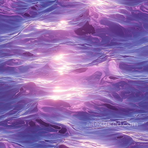 Water PBR Texture with Stylized Purple Ocean Waves and Light Reflections seamless Water PBR texture