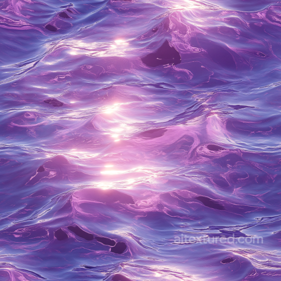 Water PBR Texture with Stylized Purple Ocean Waves and Light Reflections Water texture preview