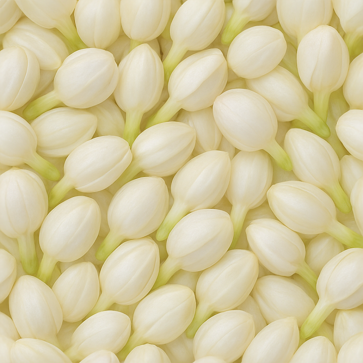 Of Fresh Jasmine Buds With Detailed Flower Translucency And Surface seamless PBR texture preview