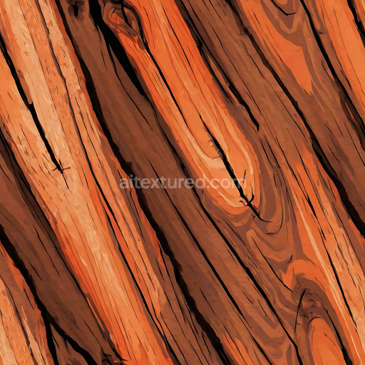 Seamless 3D PBR Texture of Rustic Reddish Wood Planks with Distinct Grain