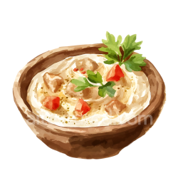 seamless Jordanian Mansaf Lamb and Yogurt Breakfast Illustration with Fresh Herbs texture 8k free download PBR