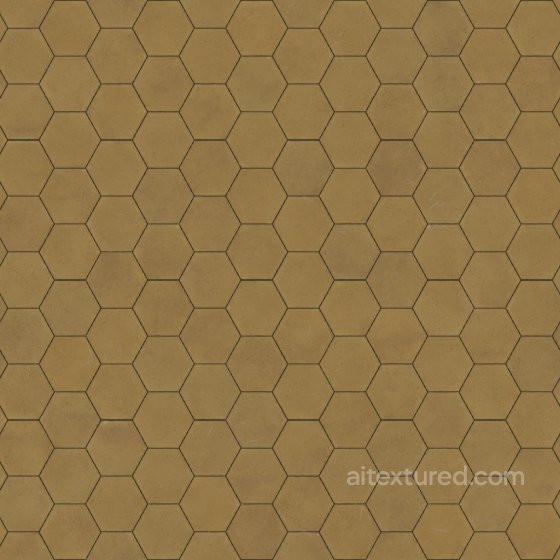 Hexagonal Yellow Paving Tiles | Free PBR Tile texture preview