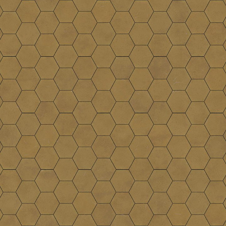 Hexagonal Yellow Paving Tiles seamless PBR texture preview