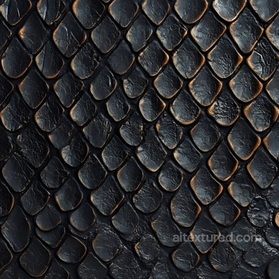 Skin PBR Texture Featuring Dark Reptilian Scales with High Gloss and Detail Skin texture preview