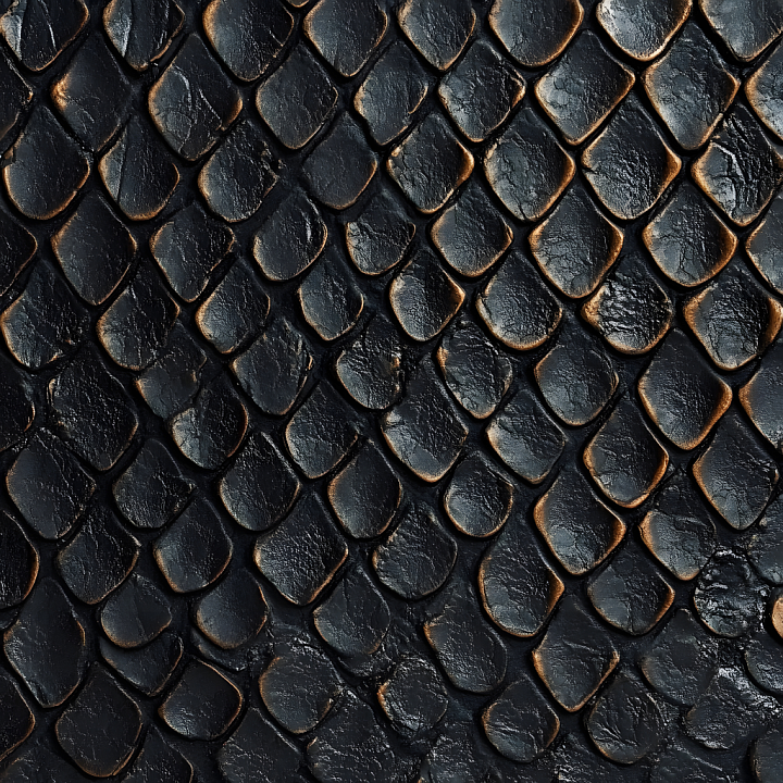 Skin Featuring Dark Reptilian Scales with High Gloss and Detail seamless PBR texture preview