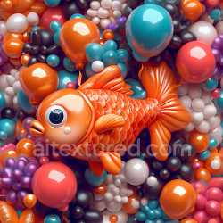 seamless Seamless 3D Inflated PBR Texture Featuring Colorful Vinyl Balloons and Puffy Shapes texture 8k free download PBR