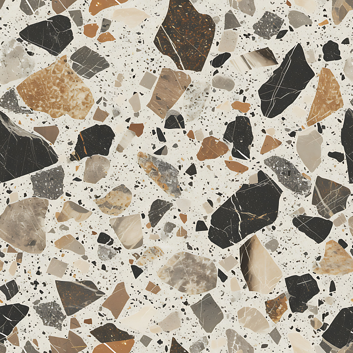 Terrazzo Stone Featuring Polished Mixed Rock Fragments seamless PBR texture preview