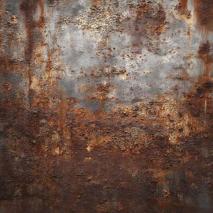 Rusty Metal with Cracks, Holes, and Corrosion Detailing seamless PBR texture preview