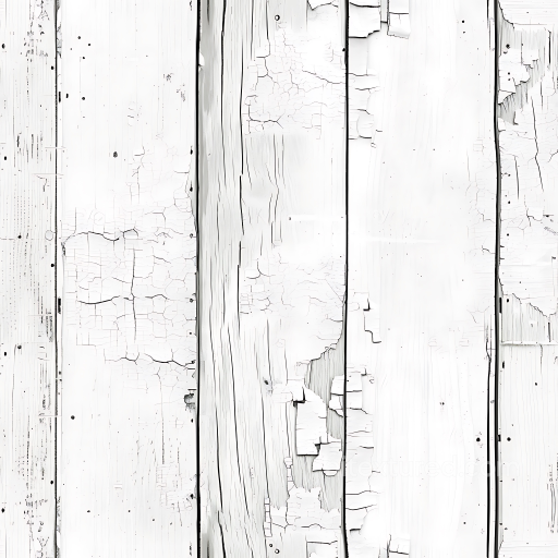 White Painted Aged Wood Planks PBR Texture with Cracked Paint and Weathered Surface seamless Wood PBR texture