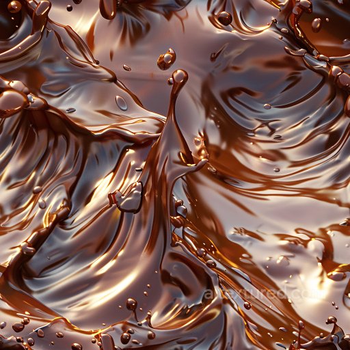 Seamless 3D PBR Texture Featuring Glossy Brown Liquid Splash with Dynamic Flow texture preview