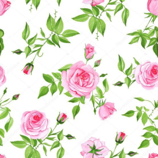 Preview — Seamless 3D PBR Texture of Delicate Pink Rose Flowers with Green Leaves