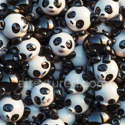 seamless Seamless 3D Inflated PBR Texture of Glossy Black and White Panda Plushes texture 8k free download PBR