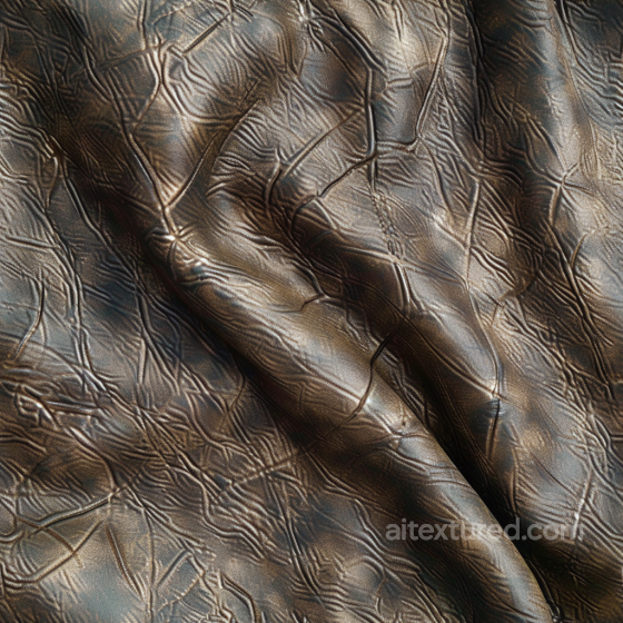 Wrinkled Dark Brown Leather PBR Texture with Distinct Surface Crinkles Leather texture preview