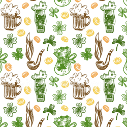 seamless Seamless 3D PBR Texture Featuring Hand-Drawn St Patrick Digital Paper Icons texture 8k free download PBR