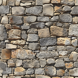 seamless Seamless 3D Weathered Stone Wall PBR Texture with Varied Rock Shapes and Earthy Tones texture 8k free download PBR