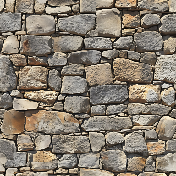 Weathered Stone Wall PBR Texture with Varied Rock Shapes and Earthy Tones Stone texture preview