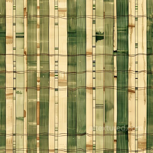 Seamless 3D PBR Plaid Texture with Vertical Green and Beige Fabric Stripes texture preview