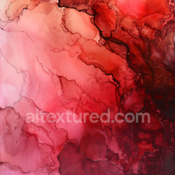 seamless Seamless 3D Alcohol Ink PBR Texture Featuring Deep Red Marbled Flow and Organic Veins texture 8k free download PBR
