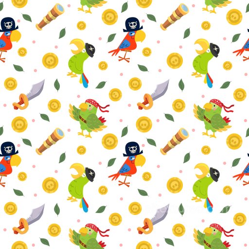 Pattern PBR Texture with Playful Pirate Parrots and Nautical Motifs seamless Pattern Bundle PBR texture