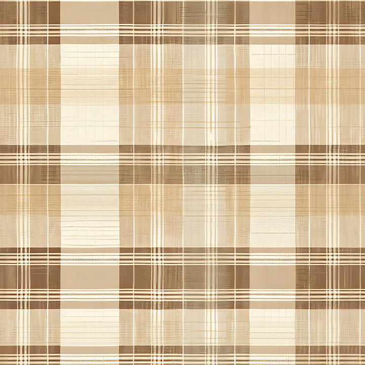 Textured Beige and Brown Plaid Fabric Pattern seamless PBR texture preview