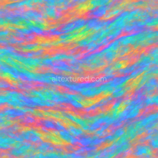 Seamless 3d texture pbr 8k of iridescent opal with multicolor banded patterns and smooth glossy surface reflecting rainbow sheen
