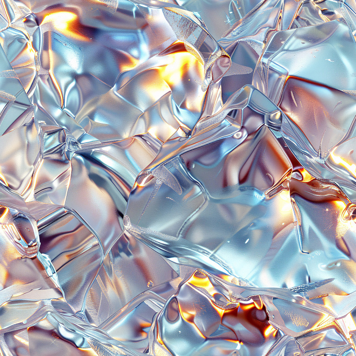 Glossy Wrinkled Transparent Plastic seamless PBR texture preview