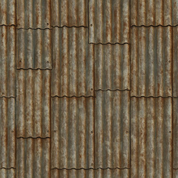 Aged Metal Roofing seamless PBR texture preview