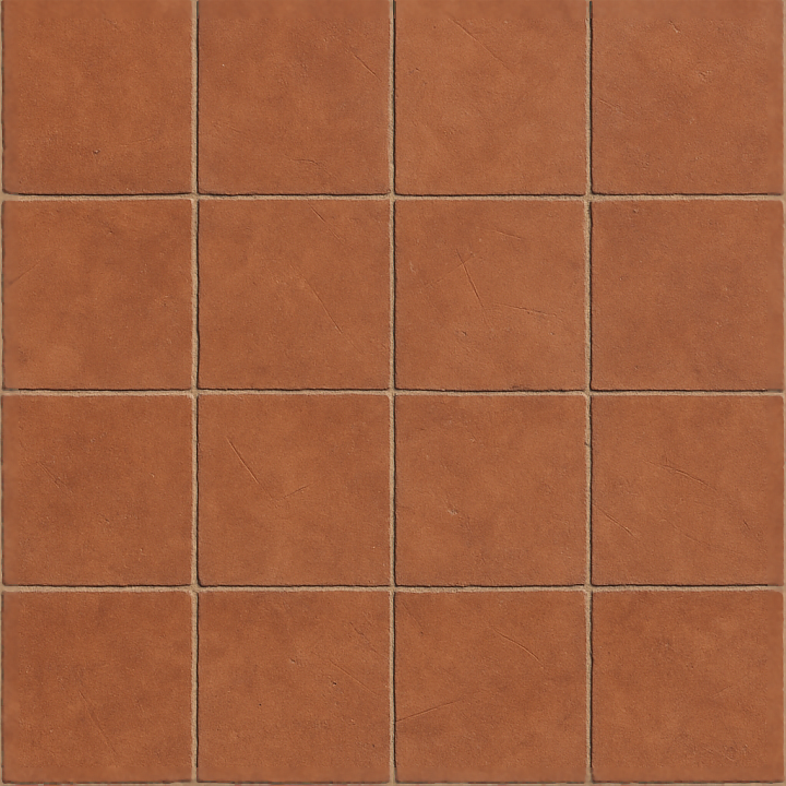 Tile Floor Terracotta Surface For Rustic Architectural Interiors seamless PBR texture preview
